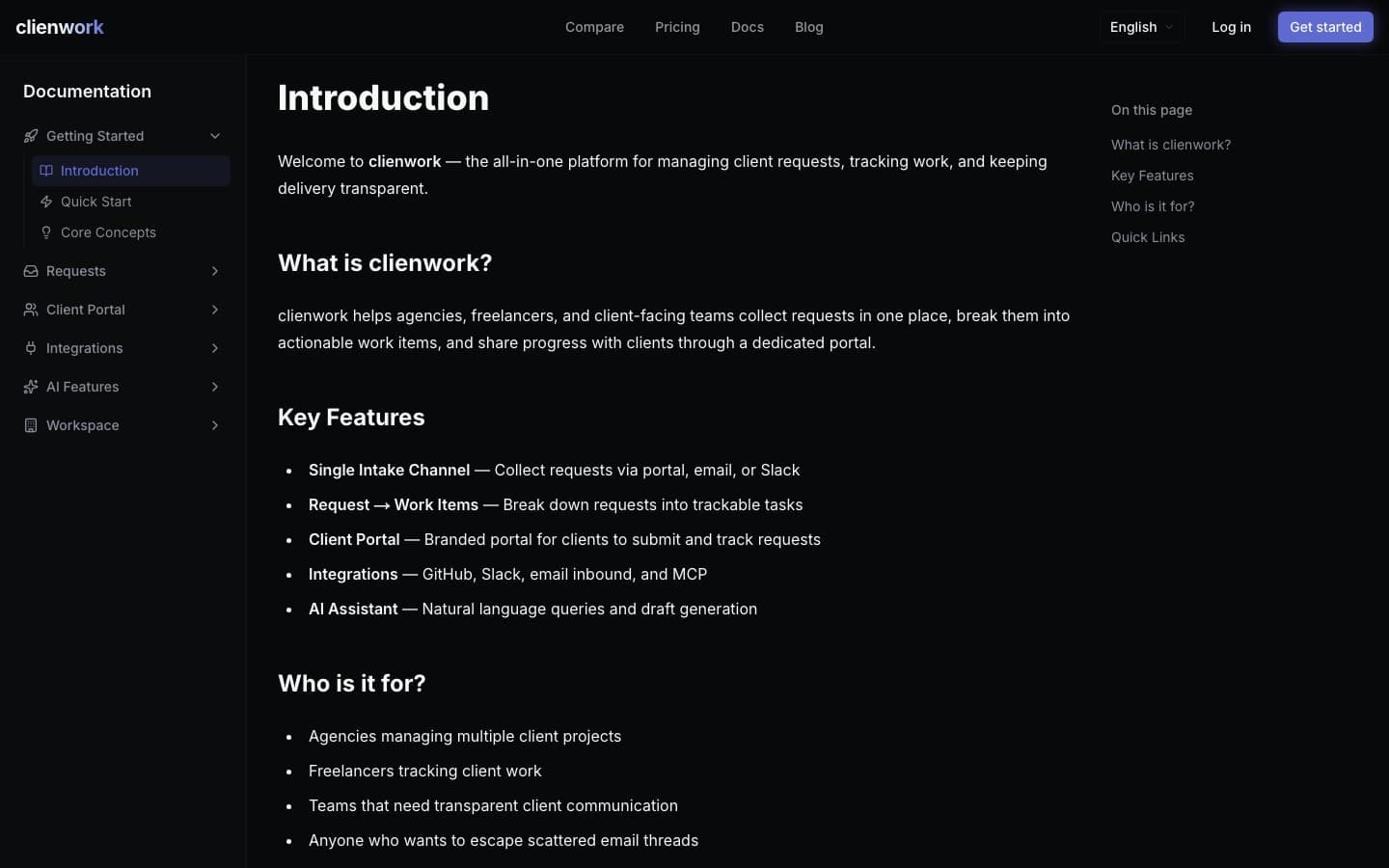 Clienwork 웹 서비스 구축 스크린샷 4